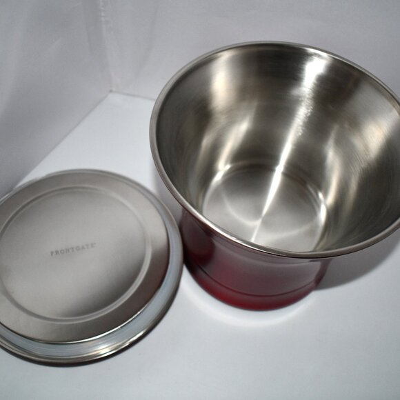 Frontgate Optima Ice Bucket With Lid in Red #161844 Red NIB Details: Double-wall - Picture 4 of 6